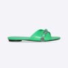 Balenciaga Women Cagole Sandal in Bright Green Arena Lambskin