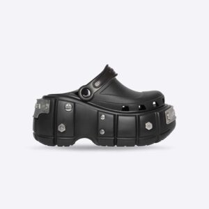 Balenciaga Women HardCrocs Sandal in Black Rubber