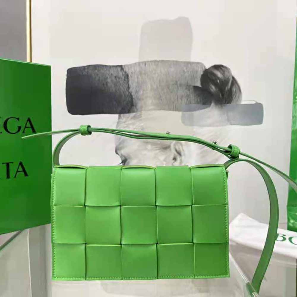 Bottega Veneta Women Cassette Intreccio Leather Cross-Body Bag-Green 2 Bottega Veneta Women Cassette Intreccio Leather Cross-Body Bag-Green - Image 2