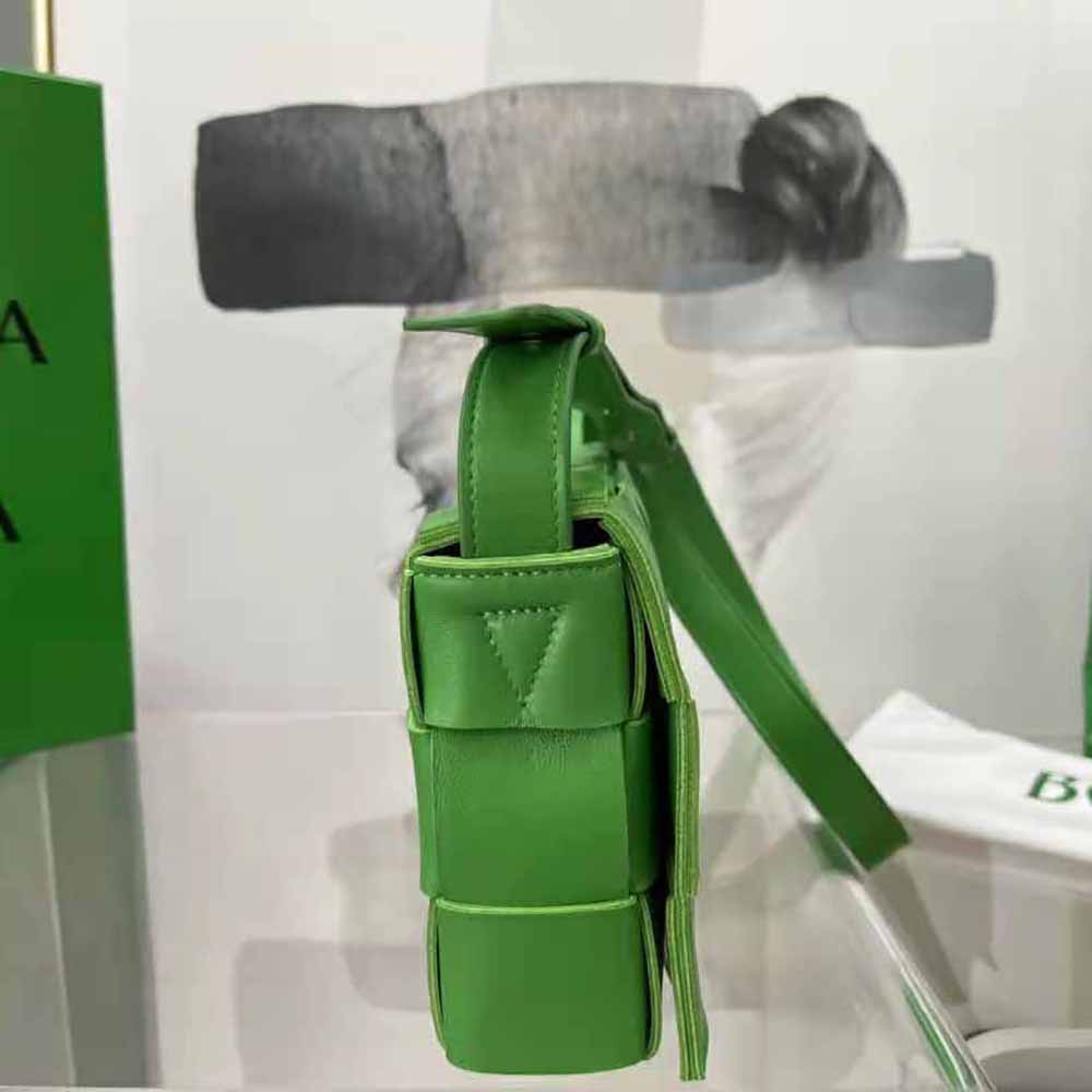 Bottega Veneta Women Cassette Intreccio Leather Cross-Body Bag-Green 6 Bottega Veneta Women Cassette Intreccio Leather Cross-Body Bag-Green - Image 6