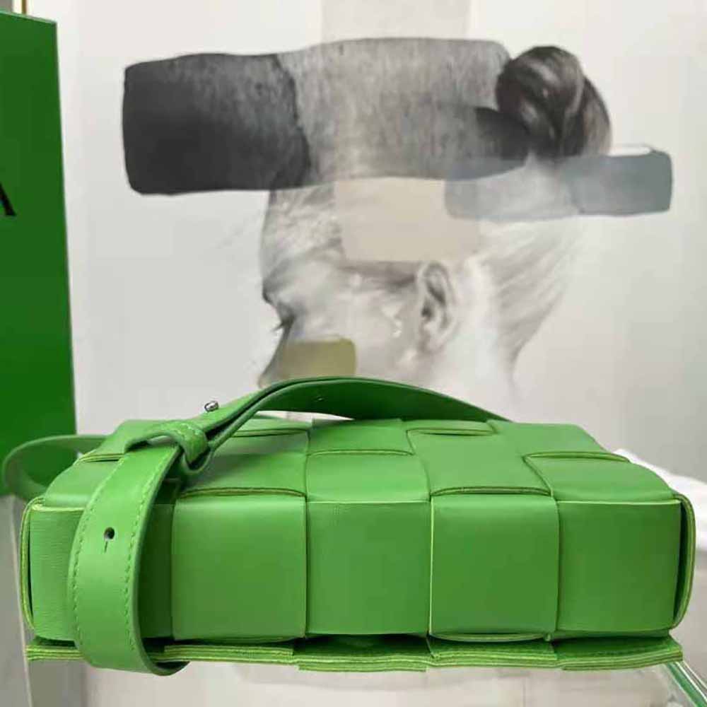 Bottega Veneta Women Cassette Intreccio Leather Cross-Body Bag-Green 5 Bottega Veneta Women Cassette Intreccio Leather Cross-Body Bag-Green - Image 5