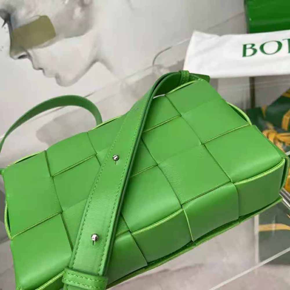 Bottega Veneta Women Cassette Intreccio Leather Cross-Body Bag-Green 8 Bottega Veneta Women Cassette Intreccio Leather Cross-Body Bag-Green - Image 8