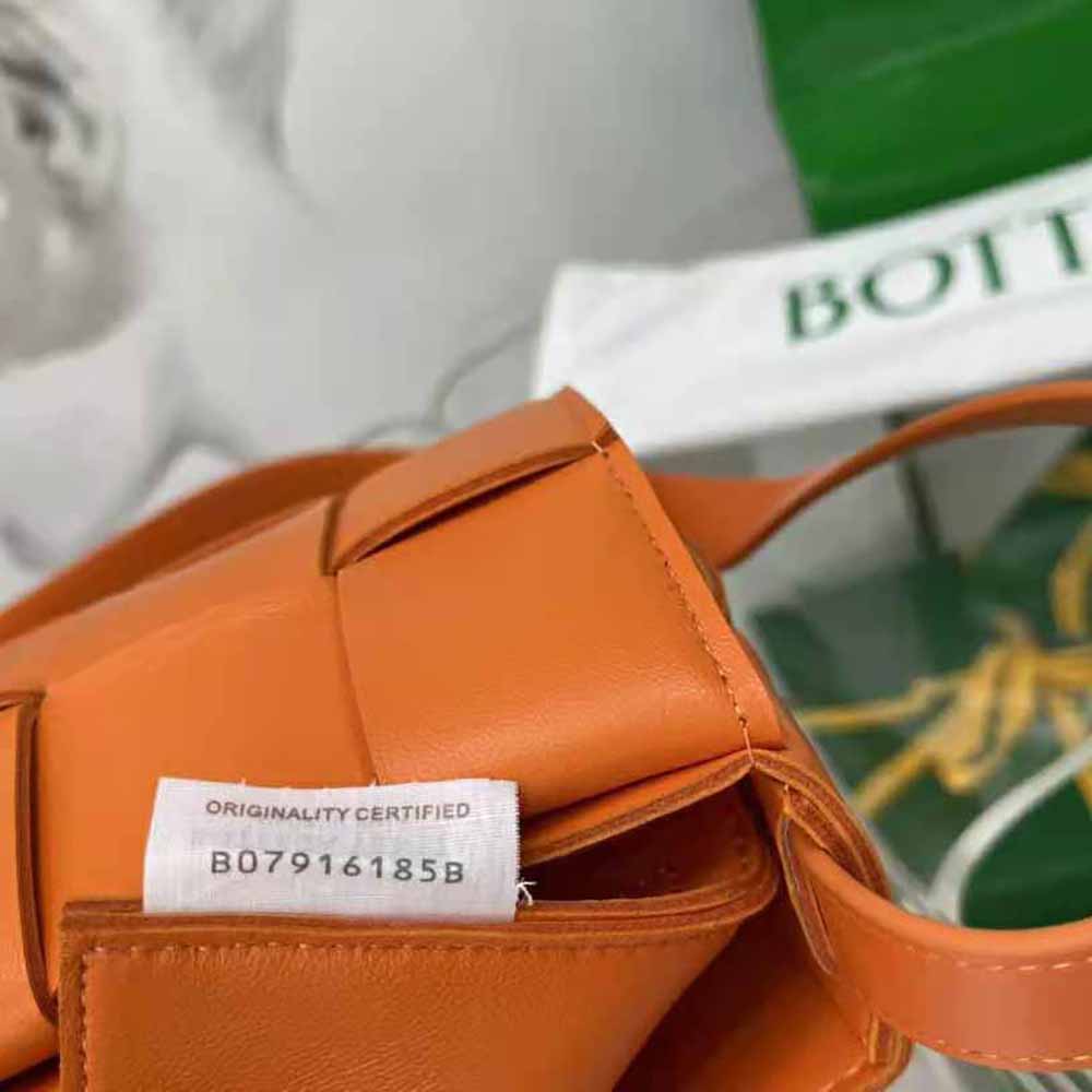Bottega Veneta Women Cassette Intreccio Leather Cross-Body Bag-Orange 10 Bottega Veneta Women Cassette Intreccio Leather Cross-Body Bag-Orange - Image 10