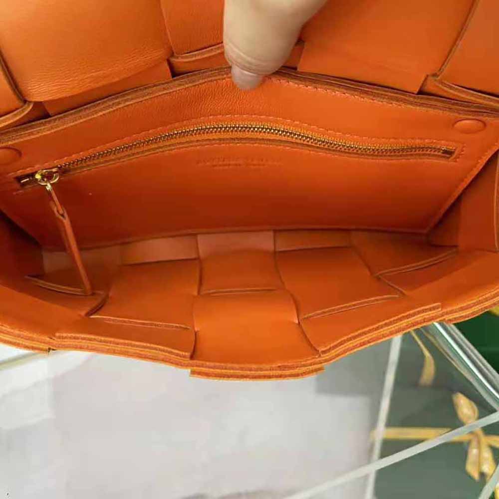 Bottega Veneta Women Cassette Intreccio Leather Cross-Body Bag-Orange 9 Bottega Veneta Women Cassette Intreccio Leather Cross-Body Bag-Orange - Image 9