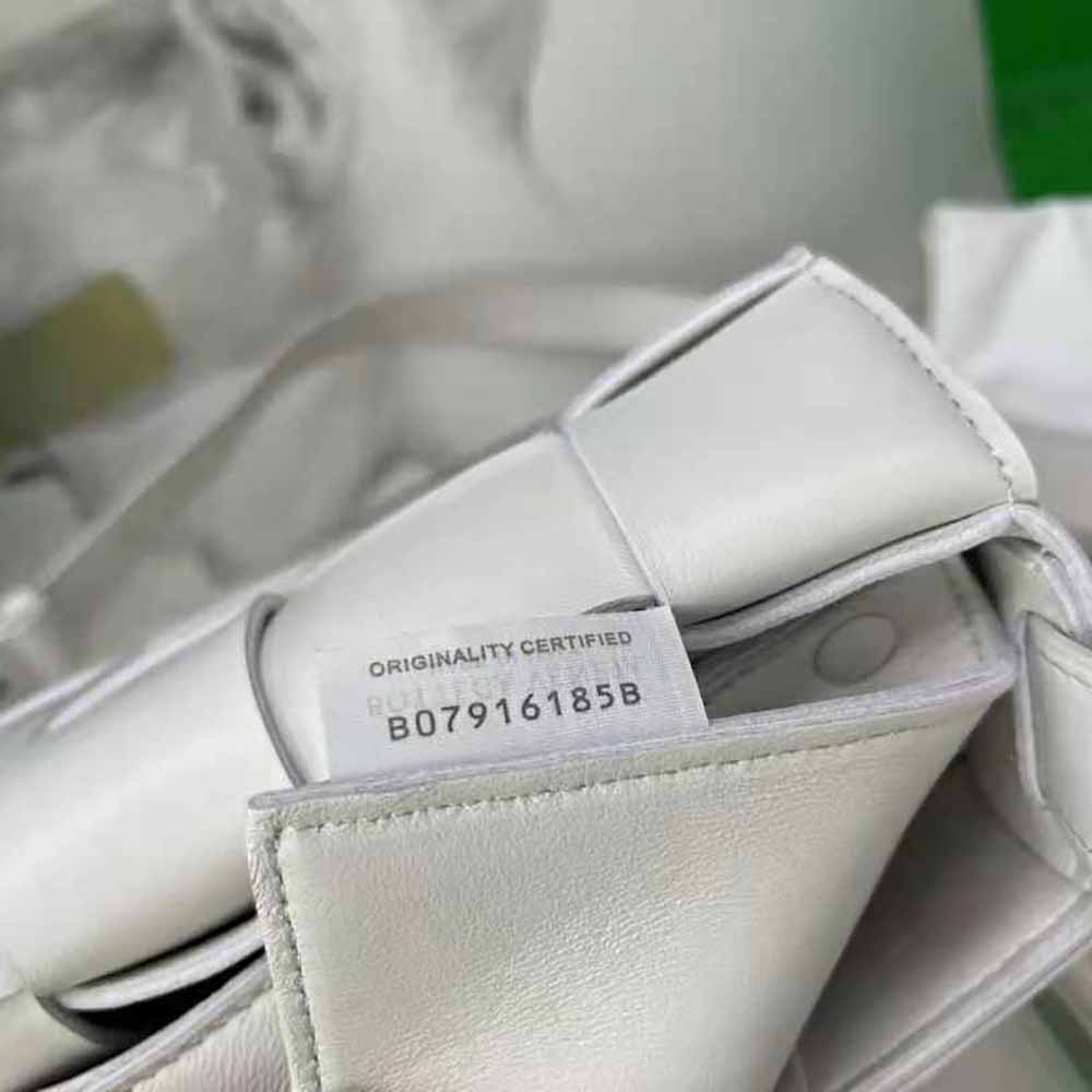 Bottega Veneta Women Cassette Intreccio Leather Cross-Body Bag-White 8 Bottega Veneta Women Cassette Intreccio Leather Cross-Body Bag-White - Image 8