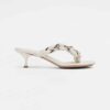 Bottega Veneta Women Dot White Chain-Braided Leather Sandals