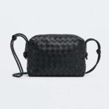 Bottega Veneta Women Loop Small Intrecciato Leather Cross-Body Bag-Black
