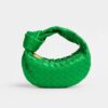 Bottega Veneta Women Mini Jodie Intrecciato Parakeet Leather Tote Bag-Green