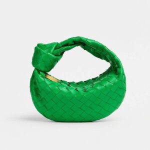Bottega Veneta Women Mini Jodie Intrecciato Parakeet Leather Tote Bag-Green