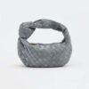 Bottega Veneta Women Mini Jodie Mini Intrecciato Suede Top Handle Bag-Gray 10 Bottega Veneta Women Mini Jodie Mini Intrecciato Suede Top Handle Bag-Gray
