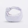 Bottega Veneta Women Mini Jodie Mini Intrecciato Suede Top Handle Bag-Purple