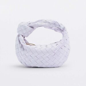 Bottega Veneta Women Mini Jodie Mini Intrecciato Suede Top Handle Bag-Purple