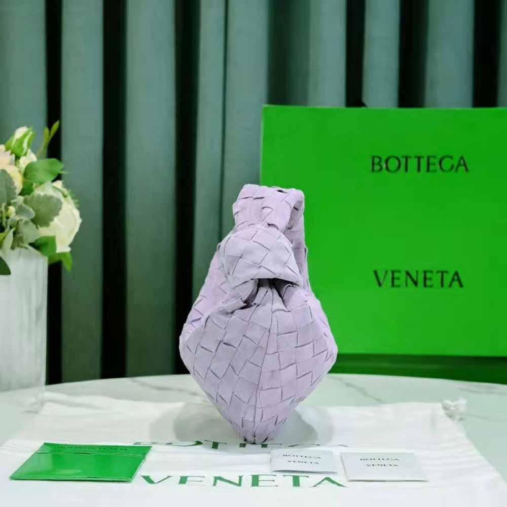 Bottega Veneta Women Mini Jodie Mini Intrecciato Suede Top Handle Bag-Purple 4 Bottega Veneta Women Mini Jodie Mini Intrecciato Suede Top Handle Bag-Purple - Image 4