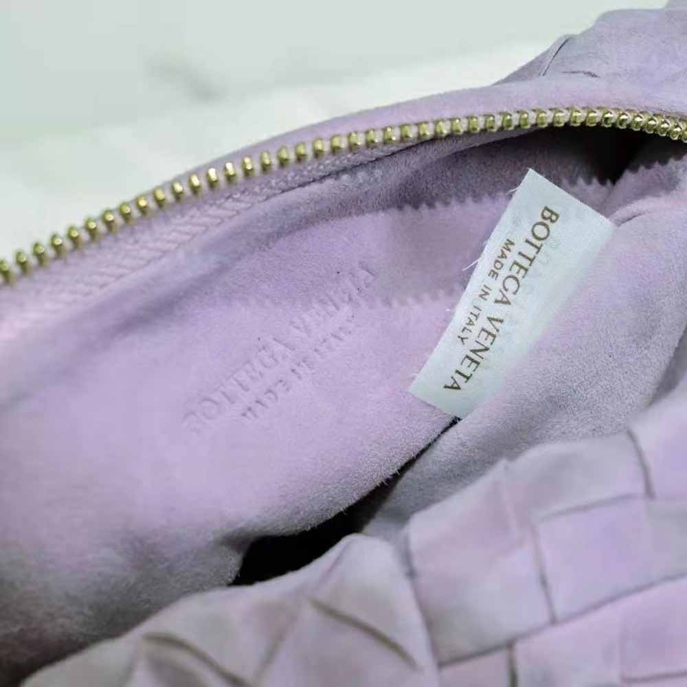 Bottega Veneta Women Mini Jodie Mini Intrecciato Suede Top Handle Bag-Purple 9 Bottega Veneta Women Mini Jodie Mini Intrecciato Suede Top Handle Bag-Purple - Image 9