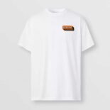 Burberry Men Logo Appliqué Cotton Oversized T-shirt-White