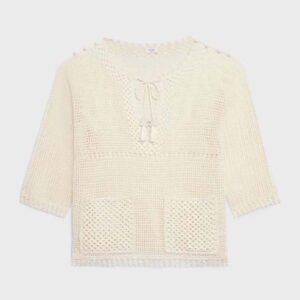 Celine Women Baja in Crocheted Cotton-Beige