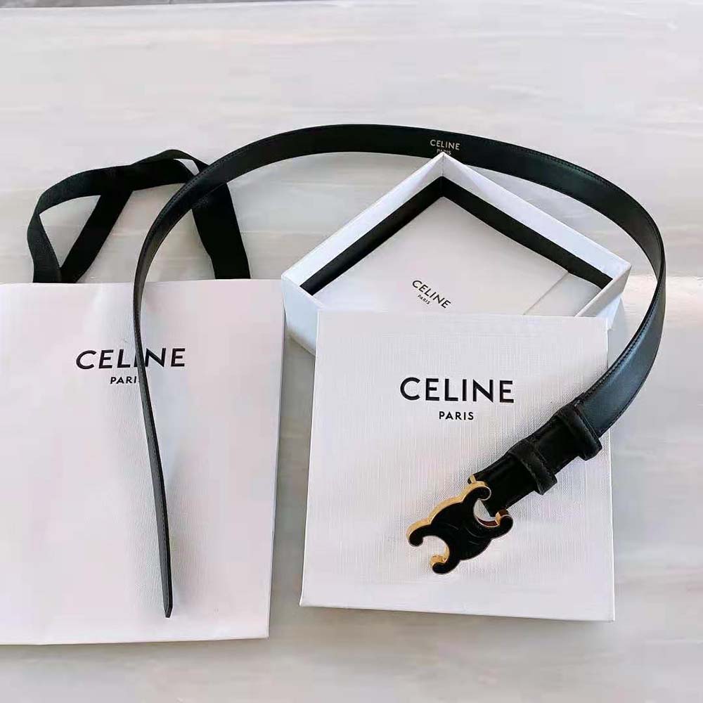 Shop CELINE Triomphe Medium Triomphe Belt in Natural Calfskin