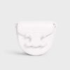 Celine Women Mini Besace Cuir Triomphe in Smooth Calfskin-White