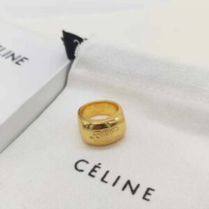 CELINE】TRIOMPHE BOLD RING IN BRASS 【関税込】 - アクセサリー