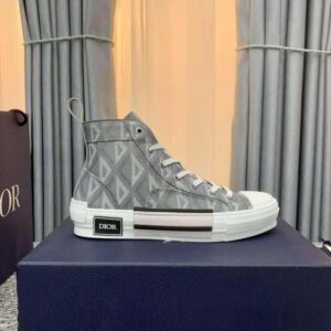 Dior Unisex B23 High-Top Sneaker Dior Gray CD Diamond Canvas