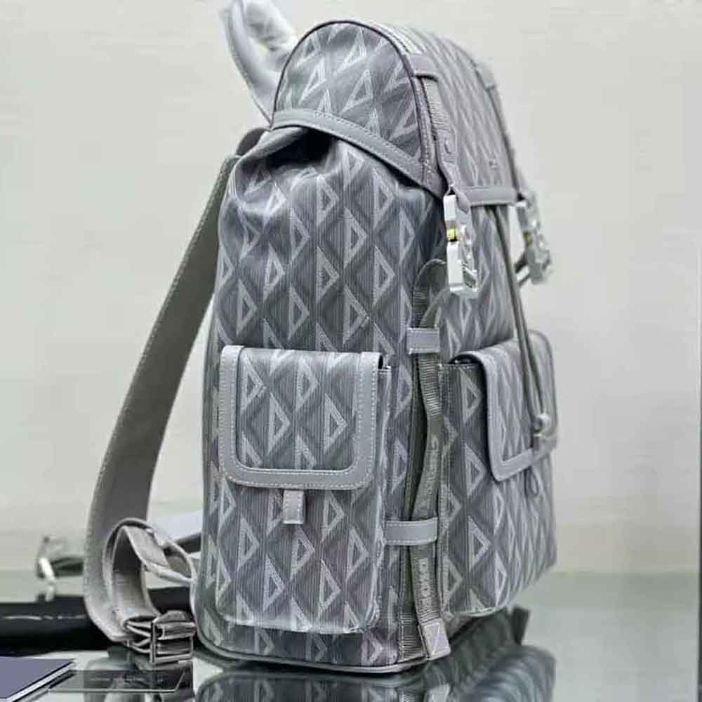 Dior Men Hit the Road Backpack Dior Gray CD Diamond Canvas