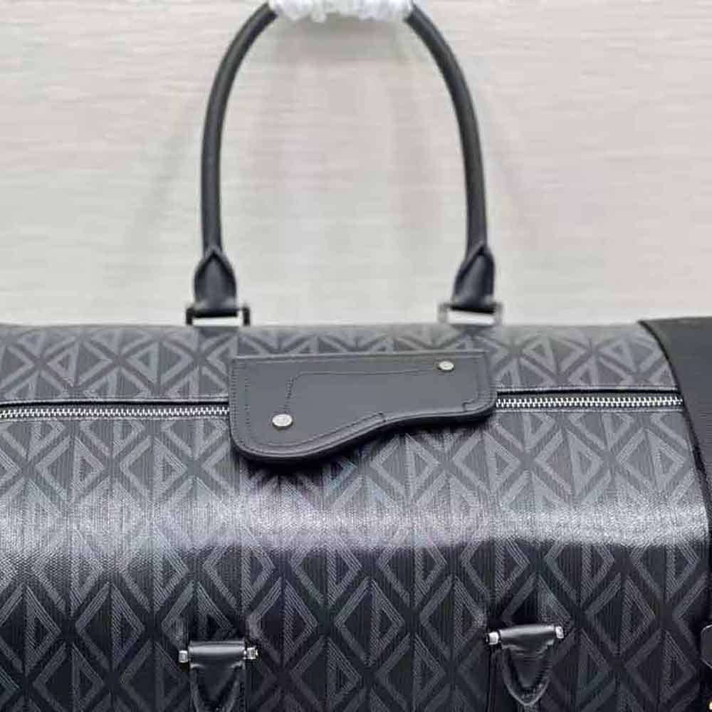 Dior Lingot 50 Bag Black CD Diamond Canvas