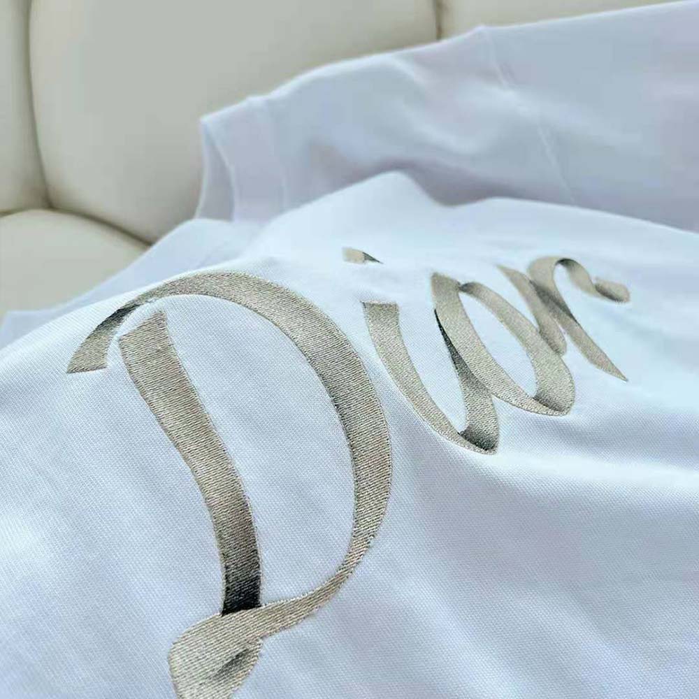 Dior Men Relaxed-Fit T-shirt White Organic Cotton Compact Jersey 5 Dior Men Relaxed-Fit T-shirt White Organic Cotton Compact Jersey - Image 5