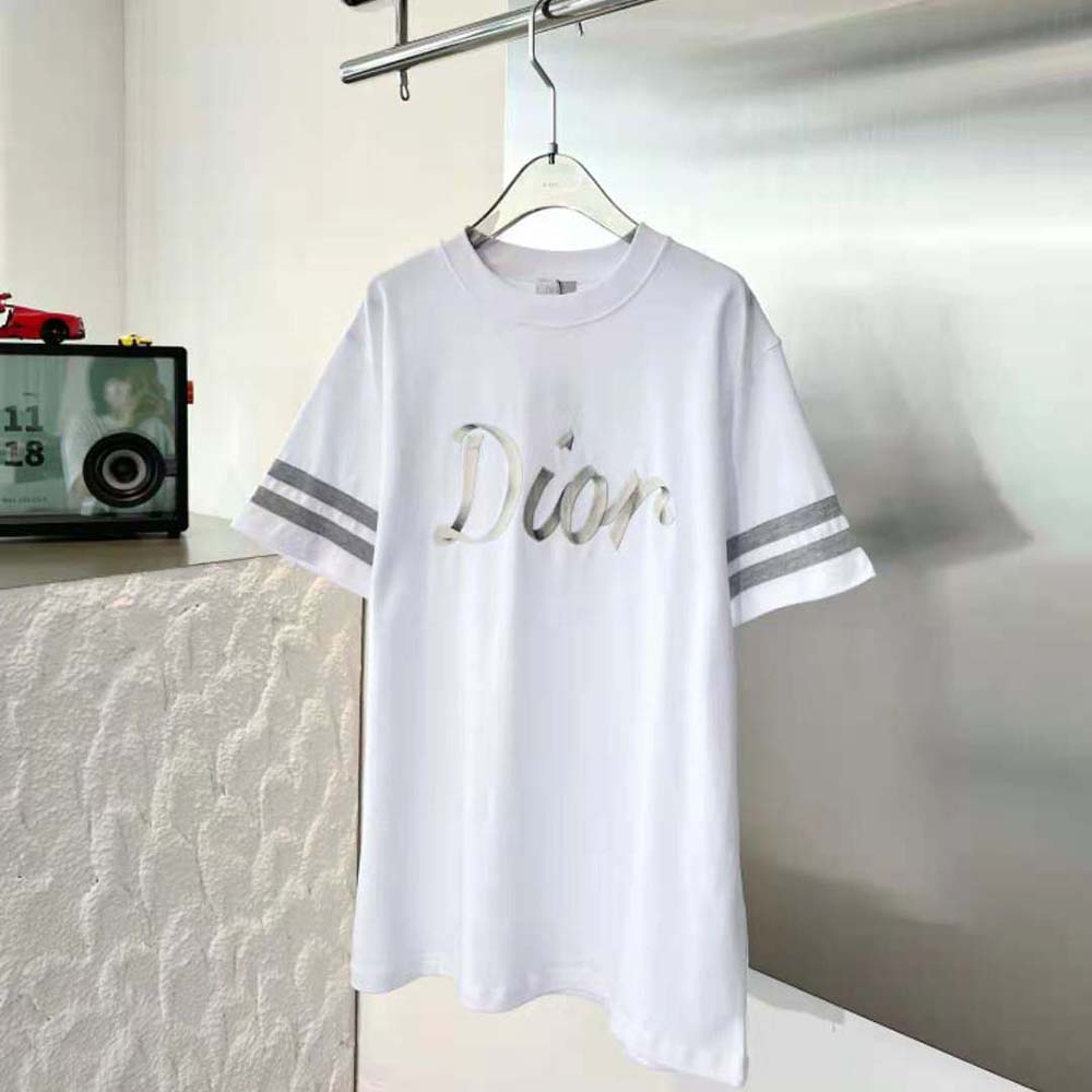 Dior Men Relaxed-Fit T-shirt White Organic Cotton Compact Jersey 2 Dior Men Relaxed-Fit T-shirt White Organic Cotton Compact Jersey - Image 2