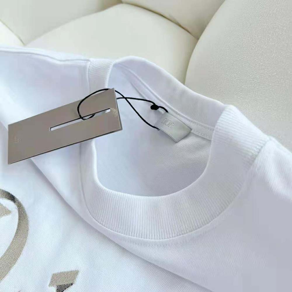 DIOR MEN 2023 Relaxed-Fit Christian Dior Couture T-Shirt w/ Tags - White T- Shirts, Clothing - DIORM33148