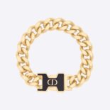 Dior Women 30 Montaigne Bracelet Gold-Finish Metal and Black Lacquer