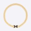 Dior Women 30 Montaigne Necklace Gold-Finish Metal and Black Lacquer