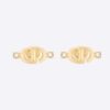 Dior Women CD Navy Stud Earrings Gold-Finish Metal and Silver-Tone Crystals