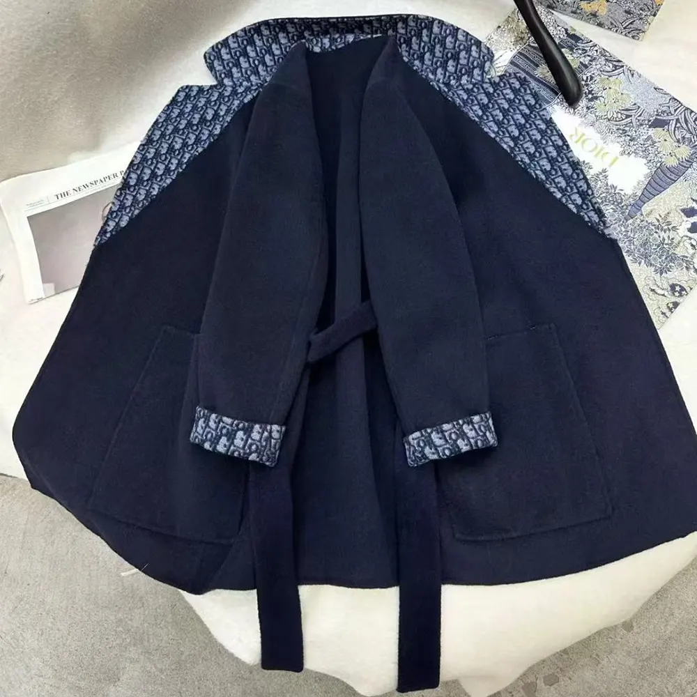 Dior Women Coat Blue Double-Sided Wool 5 Dior Women Coat Blue Double-Sided Wool - Image 5