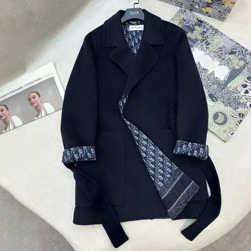 Dior Women Coat Blue Double-Sided Wool 2 Dior Women Coat Blue Double-Sided Wool - Image 2