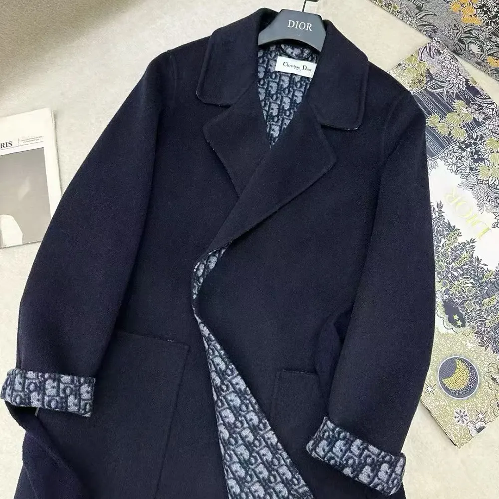 Dior Women Coat Blue Double-Sided Wool 6 Dior Women Coat Blue Double-Sided Wool - Image 6