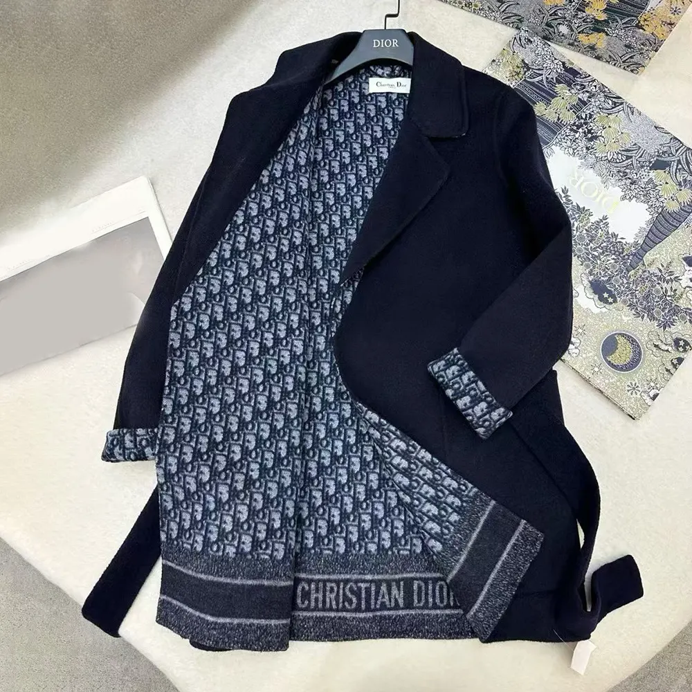 Dior Women Coat Blue Double-Sided Wool 3 Dior Women Coat Blue Double-Sided Wool - Image 3