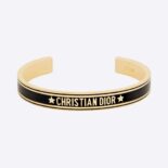 Dior Women Code Bangle Gold-Finish Metal and Black Lacquer