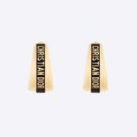 Dior Women Code Earrings Gold-Finish Metal and Black Lacquer