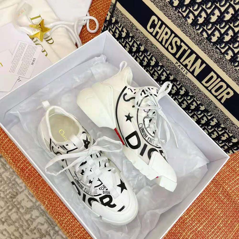 Dior Women D-Connect Sneaker White Technical Fabric with Dior Union Print 3 Dior Women D-Connect Sneaker White Technical Fabric with Dior Union Print - Image 3