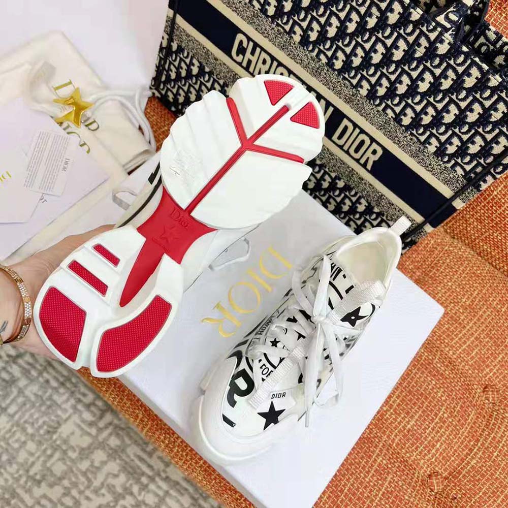 Dior Women D-Connect Sneaker White Technical Fabric with Dior Union Print 9 Dior Women D-Connect Sneaker White Technical Fabric with Dior Union Print - Image 9