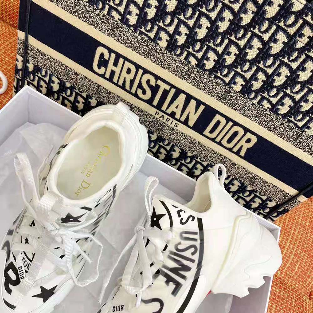 Dior Women D-Connect Sneaker White Technical Fabric with Dior Union Print 6 Dior Women D-Connect Sneaker White Technical Fabric with Dior Union Print - Image 6