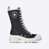 Dior Women D-Rise Boot Black Technical Fabric and Calfskin