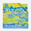 Dior Women D-Wood Square Scarf Multicolor Silk Twill-Blue
