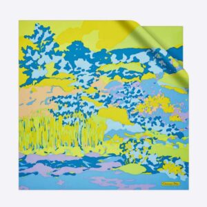 Dior Women D-Wood Square Scarf Multicolor Silk Twill-Blue