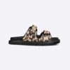 Dior Women DiorAct Slide Beige Multicolor Mizza Printed Technical Fabric