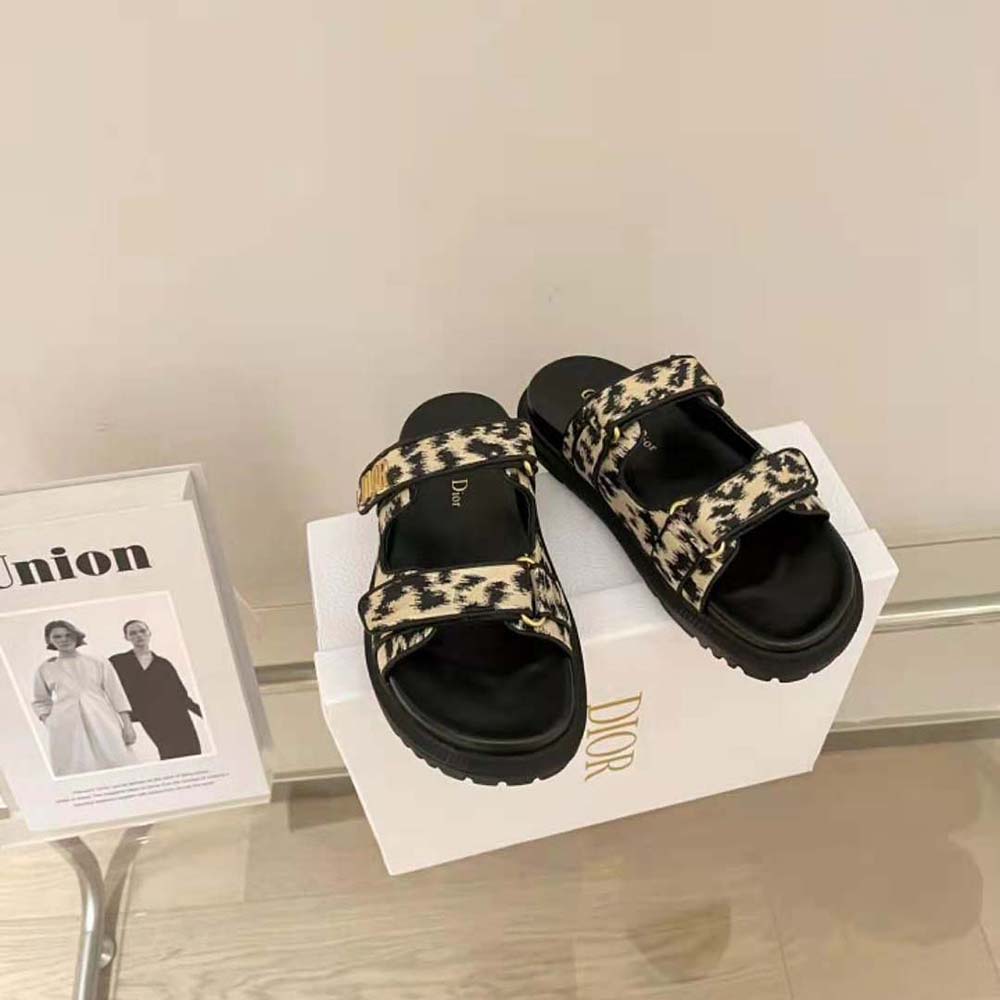 Dior Women DiorAct Slide Beige Multicolor Mizza Printed Technical Fabric 6 Dior Women DiorAct Slide Beige Multicolor Mizza Printed Technical Fabric - Image 6