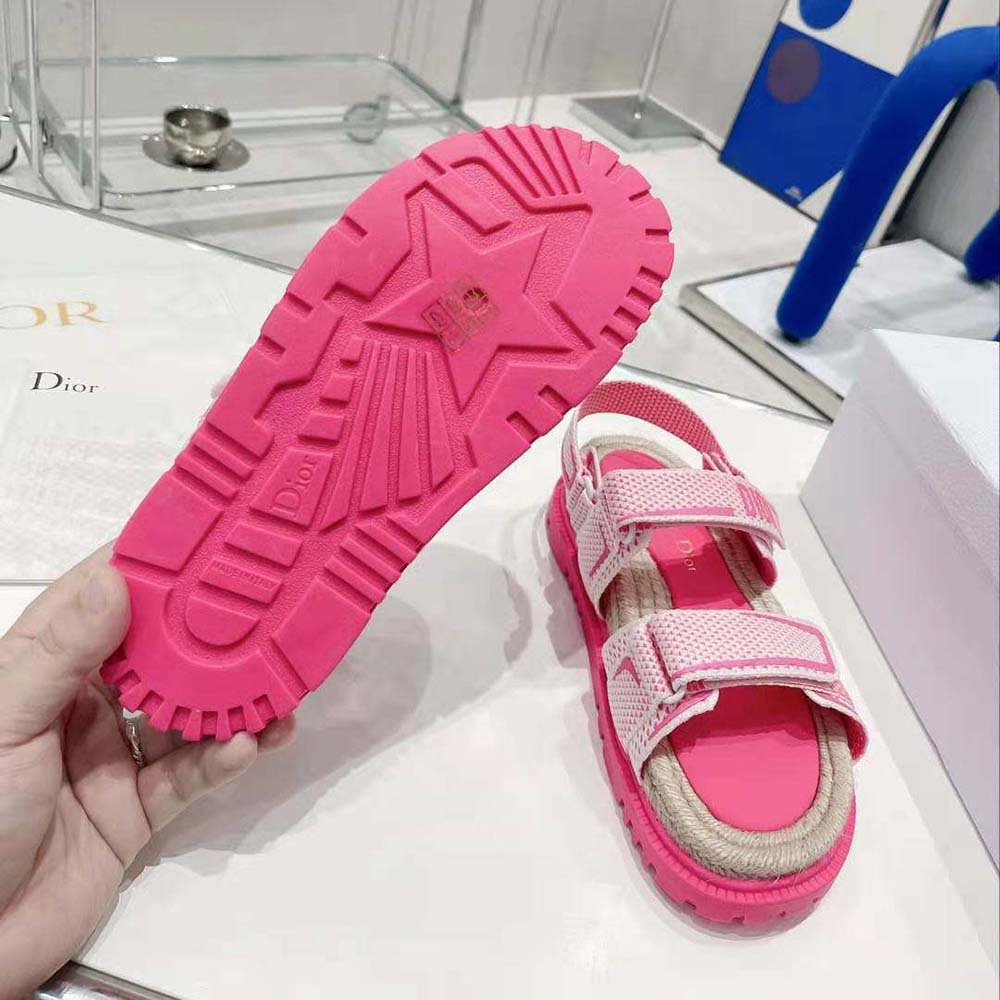 Dior Women Dioract Sandal White and Bright Pink Technical Mesh and Rubber 10 Dior Women Dioract Sandal White and Bright Pink Technical Mesh and Rubber - Image 10