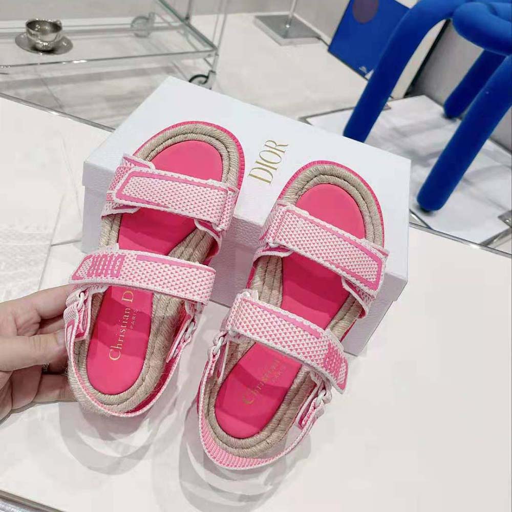 Dior Women Dioract Sandal White and Bright Pink Technical Mesh and Rubber 4 Dior Women Dioract Sandal White and Bright Pink Technical Mesh and Rubber - Image 4
