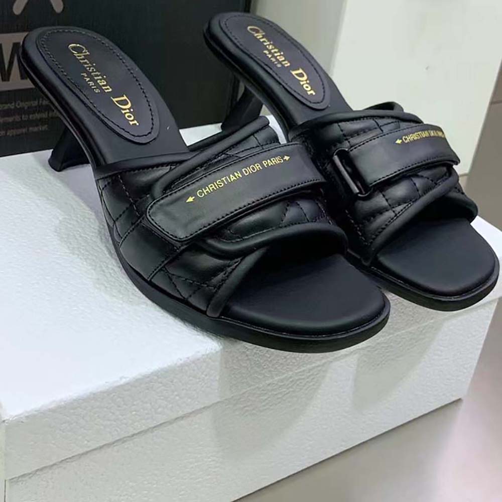Dior Women Dio(r)evolution Heeled Slide Black Quilted Cannage Calfskin 6 Dior Women Dio(r)evolution Heeled Slide Black Quilted Cannage Calfskin - Image 6