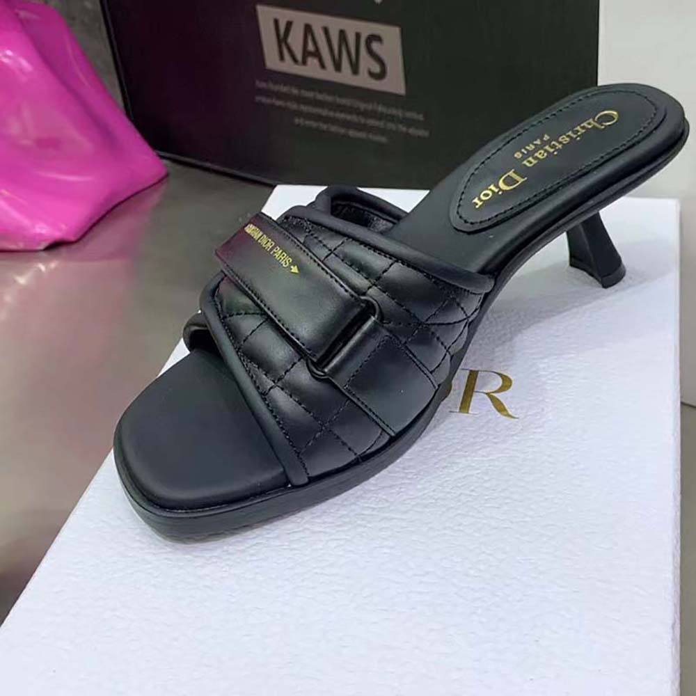 Dior Women Dio(r)evolution Heeled Slide Black Quilted Cannage Calfskin 5 Dior Women Dio(r)evolution Heeled Slide Black Quilted Cannage Calfskin - Image 5